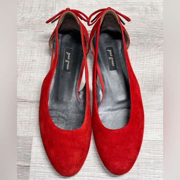 Paul Green Red Velvet Slip Ons - Picture 1 of 7